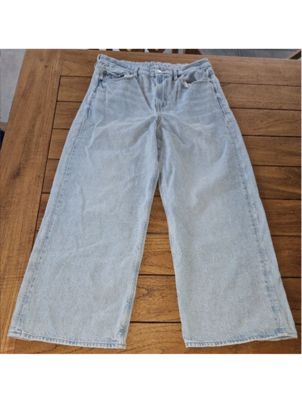 AE Strigid Curvy Super High-Waisted Baggy Straight Jean Size 12 X-Short - Picture 2 of 7